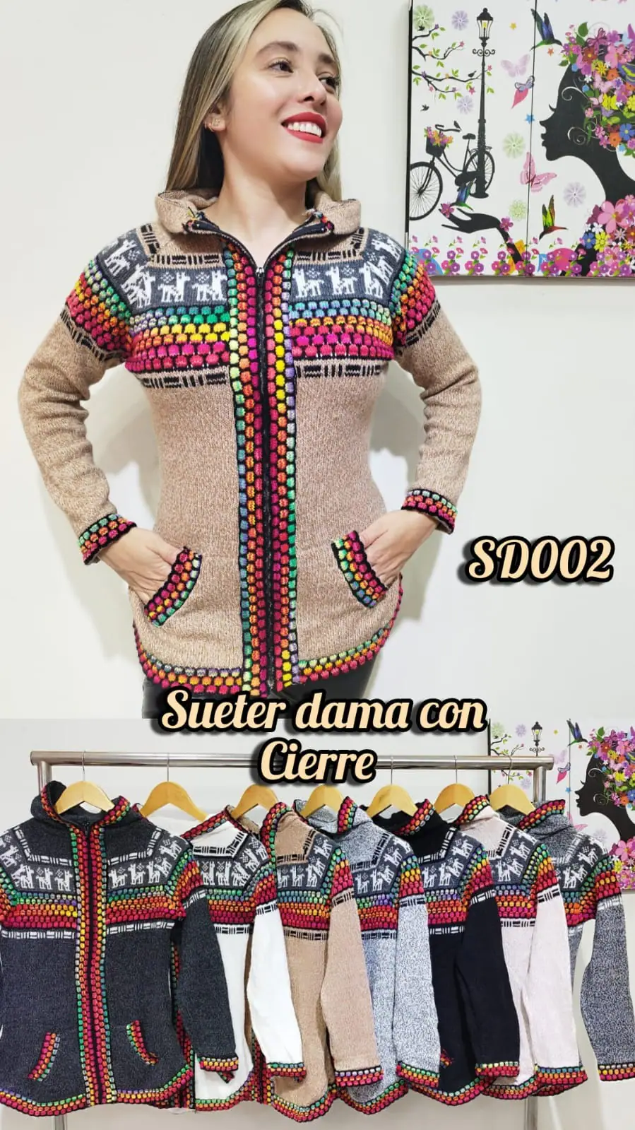 Sweter dama con cierre